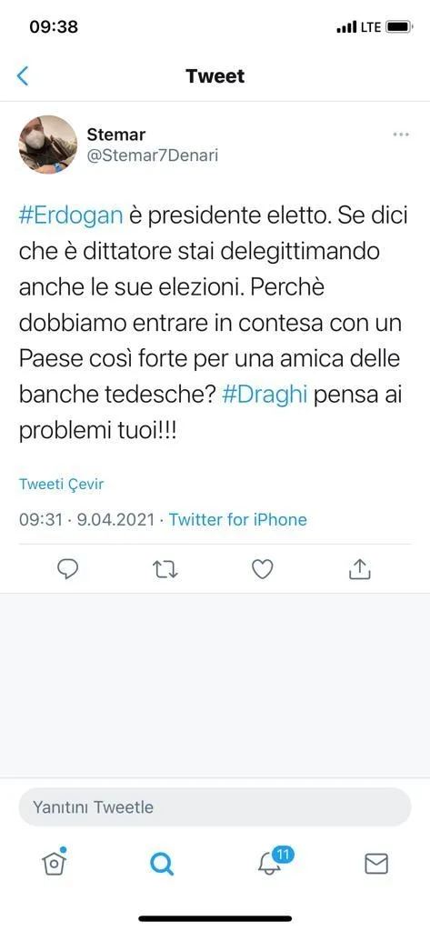 İtalyan halkı Başkan Erdoğan'a 'diktatör' diyen Başbakanları Draghi'ye tepki yağdırdı - 1