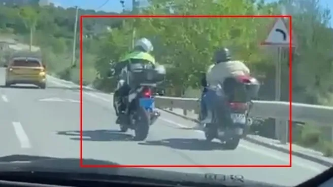 Motorcular polisin dur ihtarına uymadı!