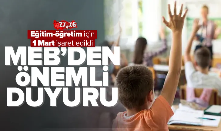 MEBden eğitim-öğretim duyurusu