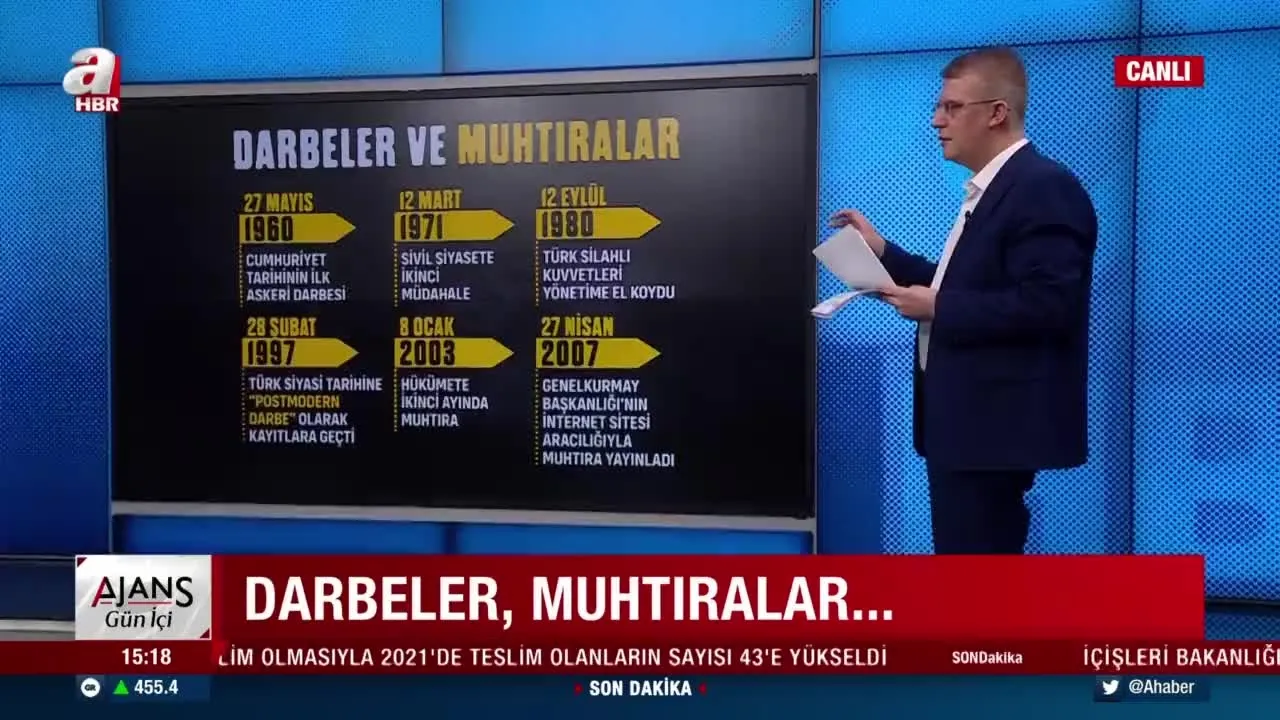 Türkiye'nin darbe ve muhtıra sicili... 9 darbe ve muhtıra girişiminin 5'i Recep Tayyip Erdoğan döneminde...