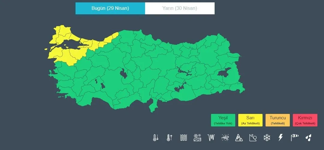 13 İL İÇİN SARI KOD