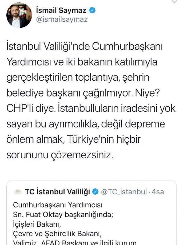 ’Ekrem İmamoğlu’nun AFAD toplantısına çağrılmadığı’ yalanını kimler yaydı?