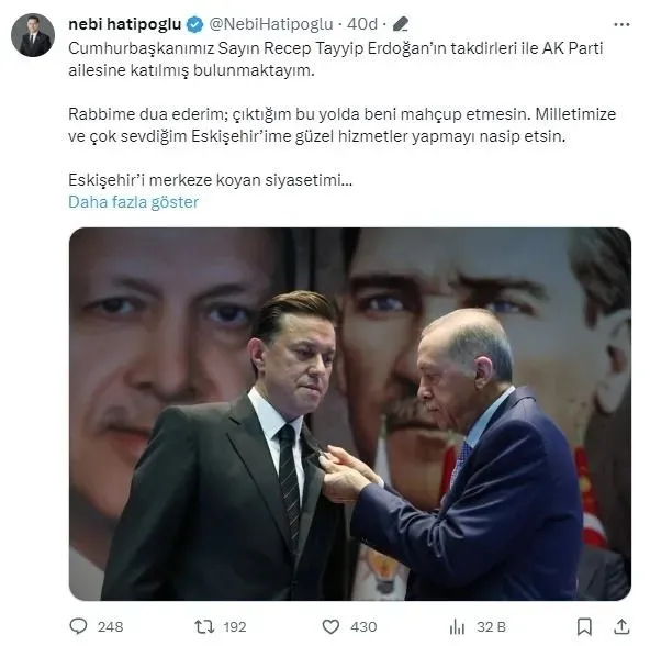 AK Parti Eskişehir Milletvekili İdris Nebi Hatipoğlu’ndan yerel seçim açıklaması: Çok çalışacağız hiç yorulmayacağız
