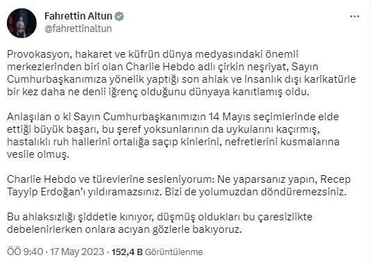 Fransız paçavra Charlie Hebdo’ya sert tepki! İslam düşmanları bu kez Başkan Erdoğan’ı hedef aldı