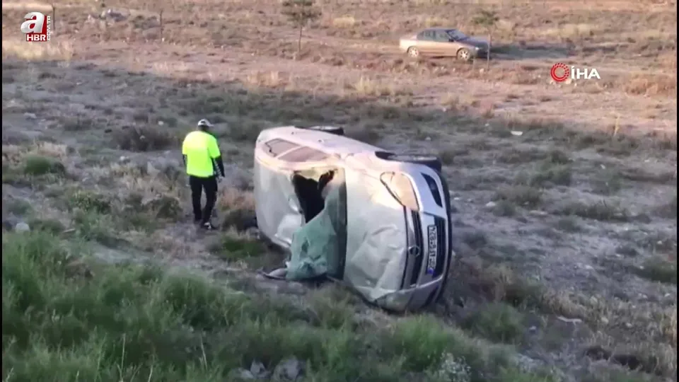 Konya’da otomobil takla attı: 3 yaralı