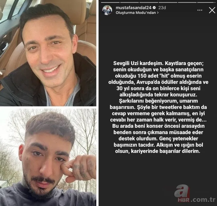 Mustafa Sandal ve rapçi Uzi birbirine girdi sosyal medya yıkıldı! “Eski köye yenisin”