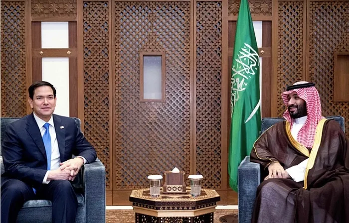 kritik-gorusme-basladi-ukrayna-ve-abd-ciddede-1741686647815.jpg ABD Dışişleri Bakanı Marco Rubio ve Suudi Arabistan Veliaht Prensi Muhammed bin Selman (AFP)