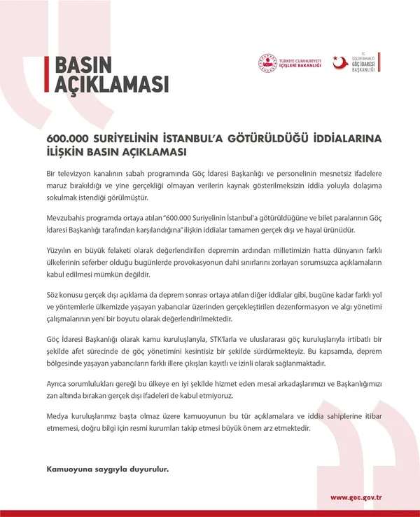 goc-idaresi-baskanligindan-600-bin-suriyeli-istanbula-goturuldu-haberlerine-yalanlama-1677695446763.jpg Göç İdaresi Başkanlığı'ndan Ümit Özdağ'ın "600 bin Suriyeli İstanbul'a götürüldü" sözlerine yalanlama - 4