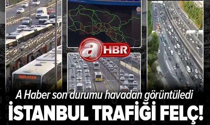İstanbul trafiğinde büyük yoğunluk | A Haber ekibi son durumu drone’la görüntüledi