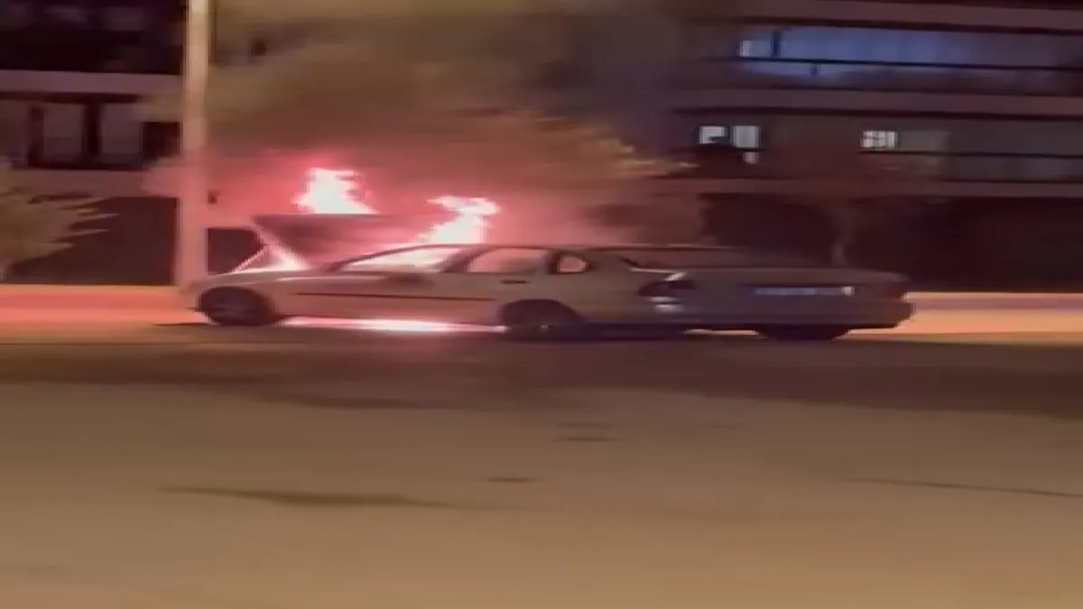 Elazığ'da seyir halindeki otomobil alev aldı