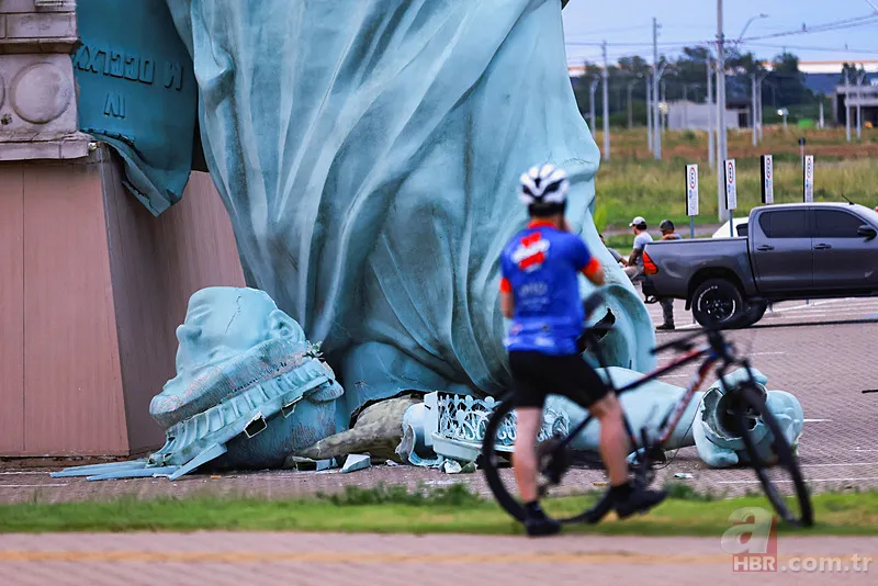 Şiddetli rüzgar vurdu: Brezilya'nın Özgürlük Heykeli yere çakıldı 6