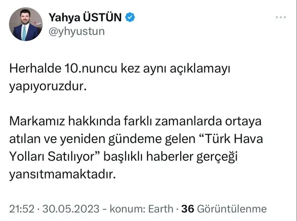 THY’den Türk Hava Yolları satılıyor iddialarına flaş yanıt: Gerçek değil