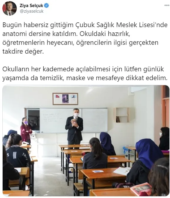 Son dakika: Milli Eğitim Bakanı Ziya Selçuk'tan okullar hakkında önemli açıklama - 1
