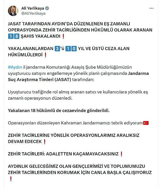 son-dakika-icisleri-bakani-yerlikaya-duyurdu-18-zehir-taciri-yakalandi-1695375627827.jpg Son dakika | İçişleri Bakanı Yerlikaya duyurdu! 18 zehir taciri yakalandı - 1