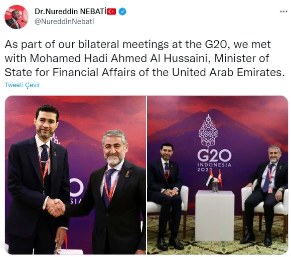 Hazine ve Maliye Bakanı Nureddin Nebati’den G20 diplomasisi