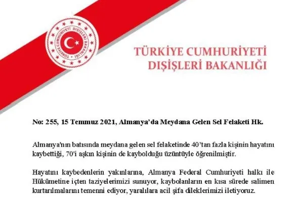 Son dakika: Türkiye'den Almanya'ya taziye mesajı - 1