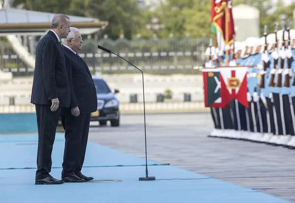 Filistin Devlet Başkanı Abbas Ankara’da! Başkan Erdoğan resmi törenle karşıladı