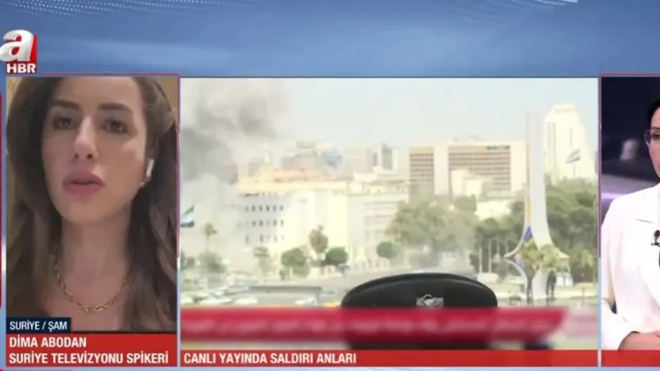 Şam’ın bombalandığı anlarda canlı yayındaydı! Suriyeli gazeteci A Haber’de!