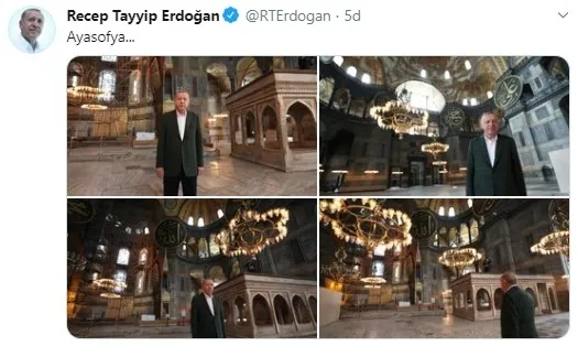 Son dakika: Başkan Erdoğan'dan Ayasofya Camii'nde inceleme - 1