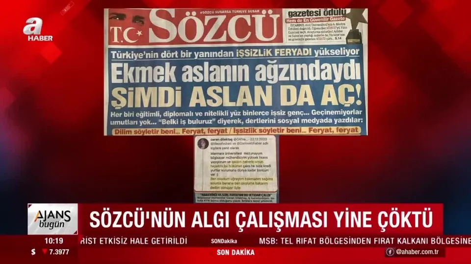 Sözcü’nün algı çalışması yine çöktü