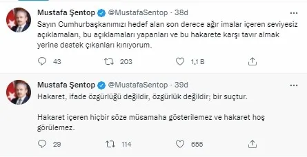 tbmm-baskani-mustafa-sentoptan-sedef-kabasa-tepki-1642875918928.jpg TBMM Başkanı Mustafa Şentop'tan Sedef Kabaş'a tepki: Bu hakarete karşı tavır almak yerine destek çıkanları kınıyorum - 1