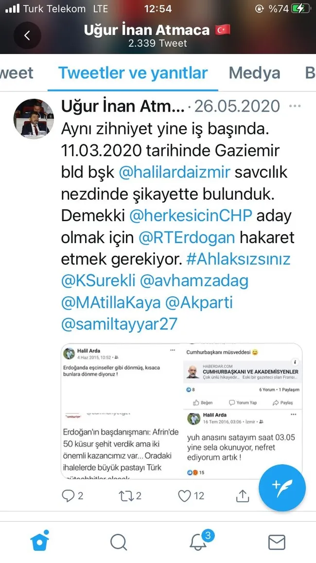 Gaziemir Belediye Başkanı Halil Arda'nın hakaretlerini eleştiren AK Partili Uğur İnan Atmaca 186 gün adli para cezasına çarptırıldı - 11