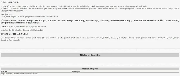 34 ila 37 bin TL arasında maaş veriyor! 12 Farklı kadro için başvuruları İŞKUR üzerinden toplamaya başladı! İşte kadrolar… - 6