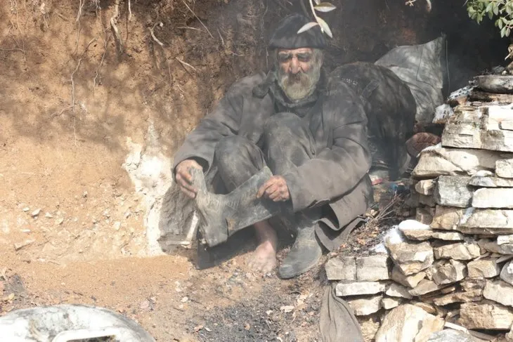 40 yıldır mağarada yaşayan İskender Gündüz barakaya taşındı