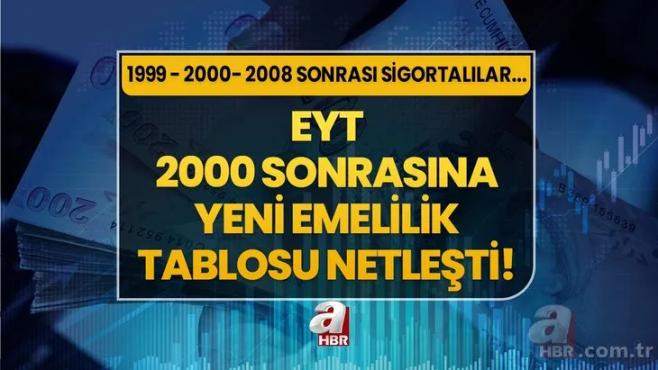 EYT 2000 sonrasına yeni emeklilik tablosu netleşti! İşe giriş tarihi 1999-2000-2008 sonrası olanlar dikkat! SGK son dakika yaş - yıl - prim sırası...