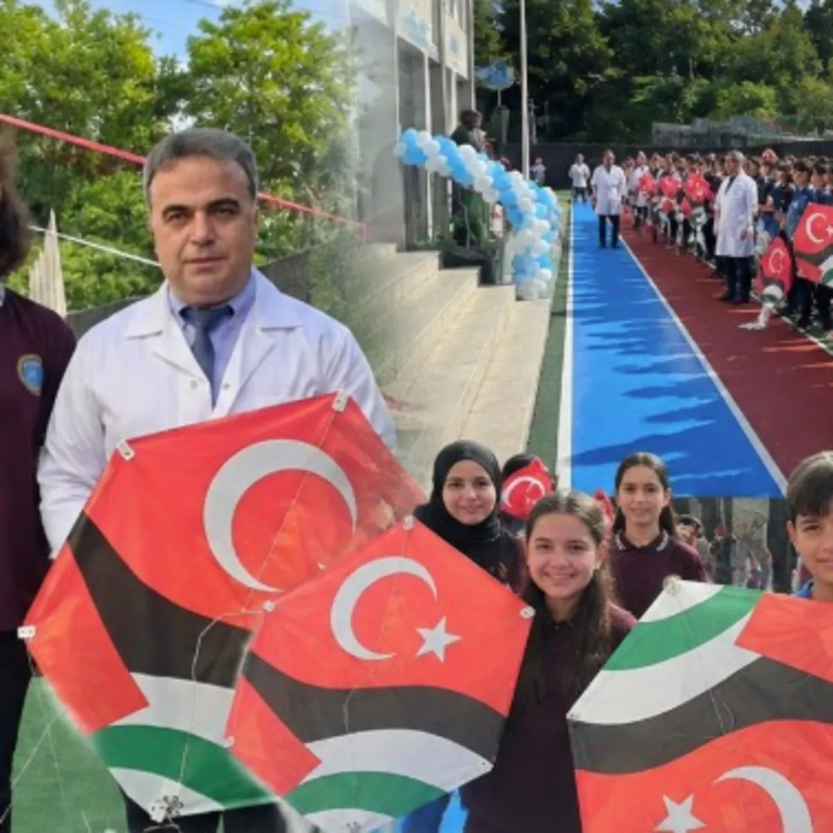 Öğrenciler Gazzeli akranlarına destek için uçurtma uçurdu