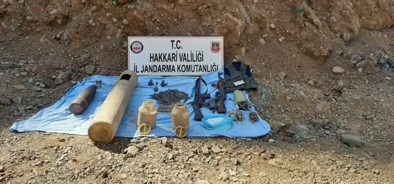 Hakkari'de PKK'ya ait patlayıcı ve mühimmat ele geçirildi