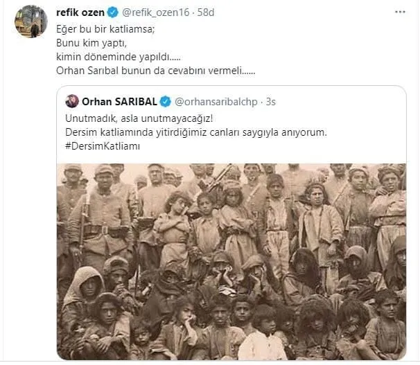 CHP'li Orhan Sarıbal'ın 'Dersim katliamı' paylaşımına tepki yağıyor: Atatürk'ün partisine yakışıyor mu? Yazık! - 4
