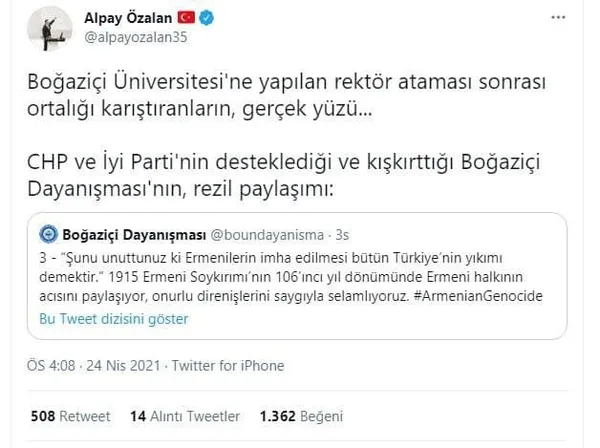 Boğaziçi Dayanışma'dan büyük alçaklık! Sözde Ermeni soykırımına destek verdi - 3