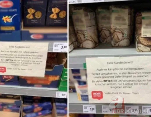 Almanya'daki gıda krizi temel besin maddelerine kısıtlama getirtti! Raflardaki uyarı şoke etti 5