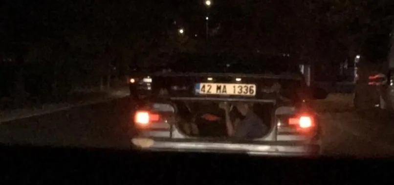 Konya'da iki çocuk otomobilin bagajında seyahat etti