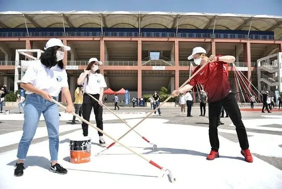 19 Mayıs’ta gençlerden rekor: Dünyanın en büyük resmini çizdiler - 6
