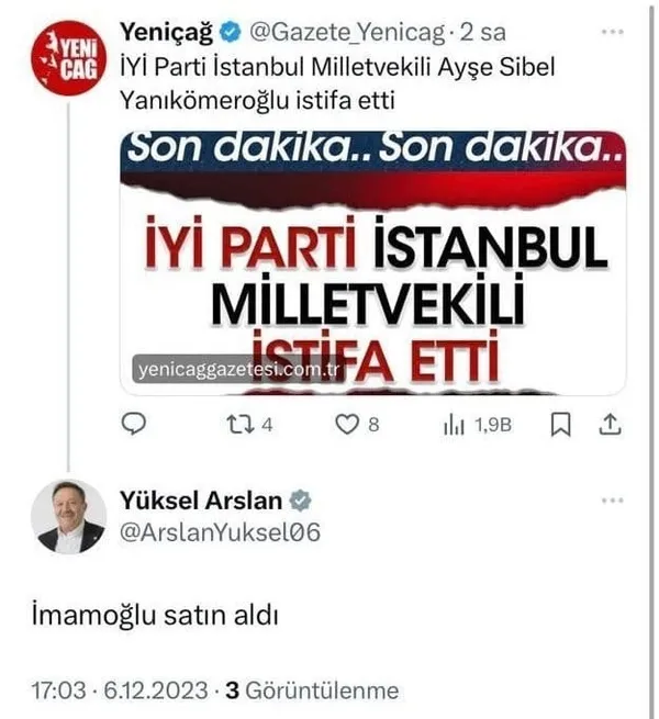 1701889068546.jpg Ekrem İmamoğlu ile Mansur Yavaş kafa kafaya! Yeni rüşvet skandalı! Yavaş'ın Arslan'ı ortaya döktü: İmamoğlu satın aldı - 4