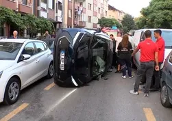 Ümraniye'de sabah saatlerinde korkutan kaza