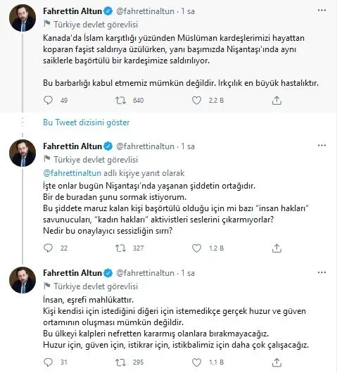 Başörtülü akademisyene yönelik saldırıya yönelik İletişim Başkanı Altun’dan tepki