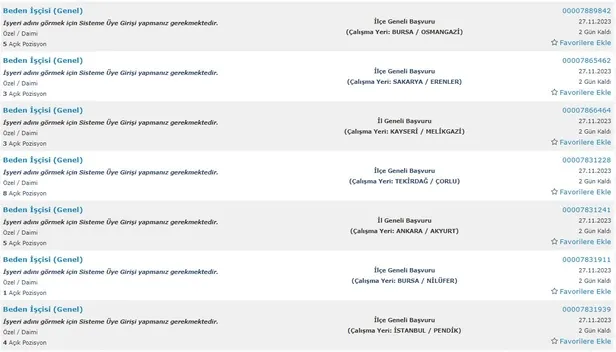 KPSS’SİZ MÜLAKATSIZ 29 BİN İŞÇİ ALINACAK! İŞKUR ilkokul mezunu alım yapacak kurumların listesini ve ilanları açıkladı