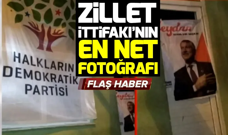 Terör seviciler de onu seviyor! CHPnin Adana Adayı Zeydan Karaların afişi HDP bürosuna asıldı