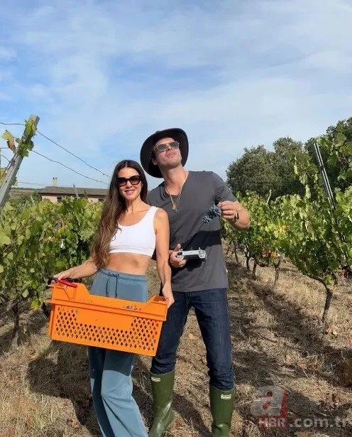 Kıvanç Tatlıtuğ ailesiyle bağ bozumuna gitti! Oğlu Kurt Efe'yle üzüm topladı 2