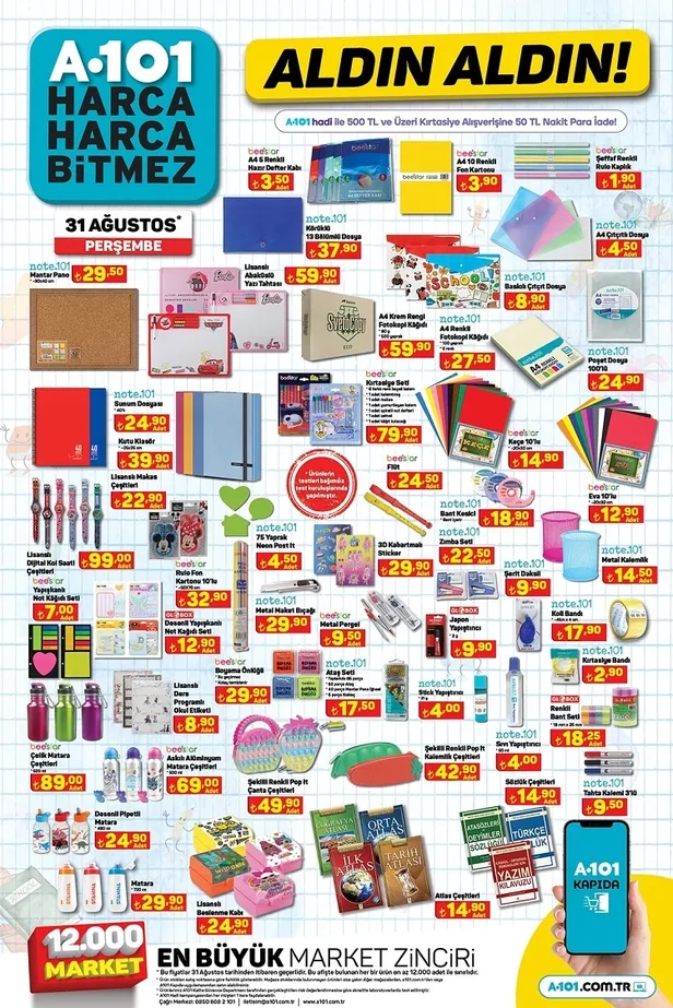 A101 31 Ağustos aktüel ürünler kataloğunda neler var? 3.999 TL’ye akıllı telefon ve tüm kırtasiye malzemeleri A101’de