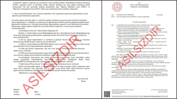 Sosyal medyadaki 'yüz yüze eğitim belgesi' hakkında MEB'den son dakika açıklaması - 1