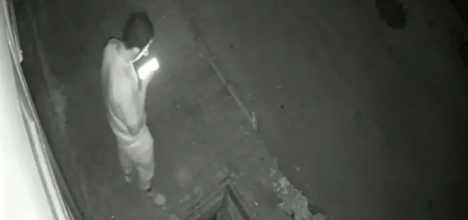 Bursa'da telefona bakan bir kişi mazgala böyle düştü