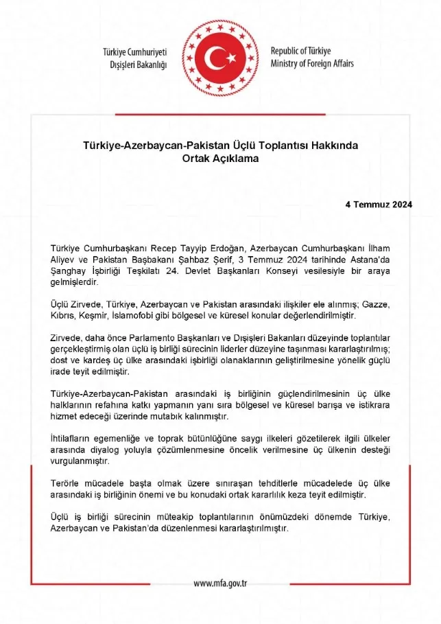 disisleri-bakanligindan-turkiye-azerbaycan-pakistan-uclu-zirvesine-iliskin-aciklama-1720114077622.jpg Türkiye-Azerbaycan-Pakistan üçlü zirvesinde Gazze vurgusu! Astana'daki toplantı sonrası ortak açıklama - 3