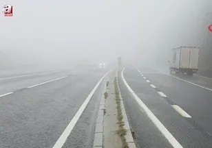 Yoğun sis Bolu Dağı'nı kapladı