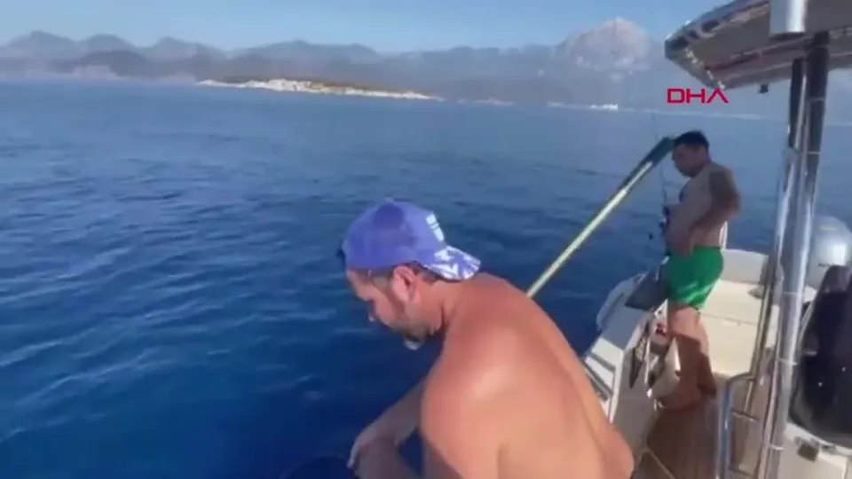 Palamut sandı arkadaşına verdi! Türkiye’de ilk kez görülen kral balığı, sahte yemli oltaya takıldı