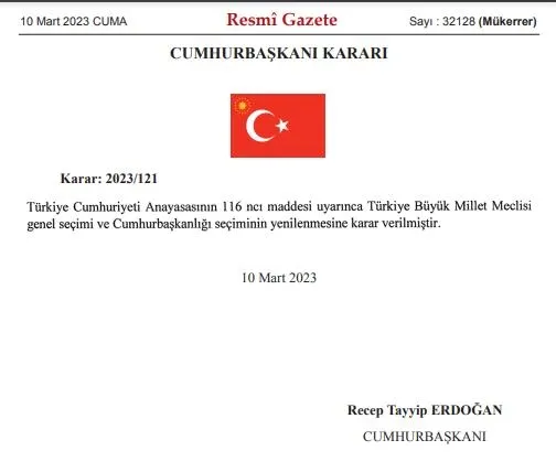 Son dakika: Seçim kararı Resmi Gazete’de! Başkan Erdoğan: Seçimlerin 14 Mayıs’ta yenilenmesi kararını imzaladım |