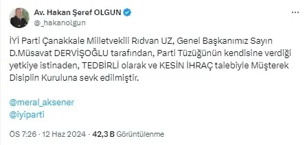 ’Akşener’in fotoğrafı indirilsin’ demişti: İYİ Partili vekile kesin ihraç talebi